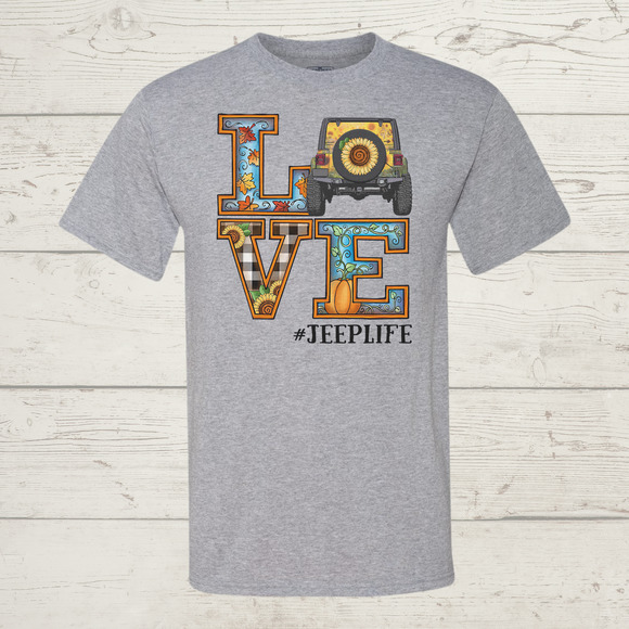 Jeep Life Sublimated Gray Tee XLarge - Picture 1 of 2